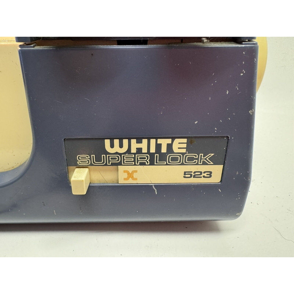 VINTAGE White Super Lock Model X 523 Serger Sewing Machine With Pedal 523W-4