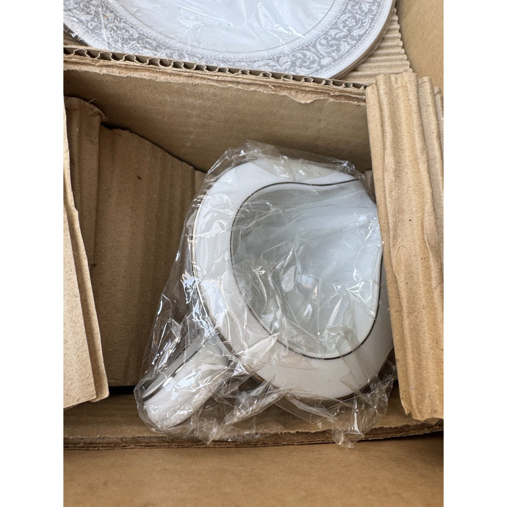 VINTAGE Noritake Japan 6975 Naples White Gray Scroll Porcelain Set of 23 Pieces