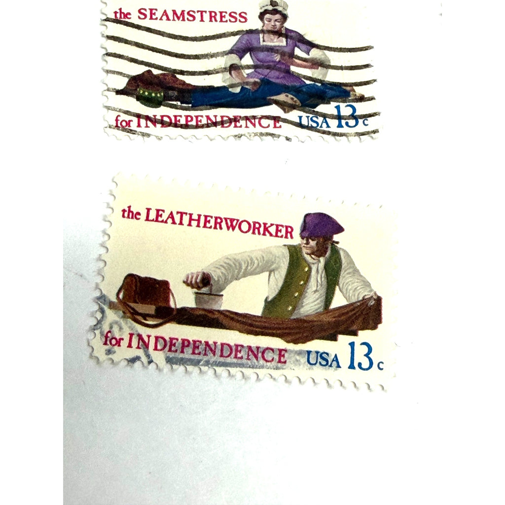 Vintage 1977 COMMEMORATIVE SET OF 8 U.S. POSTAGE STAMPS
