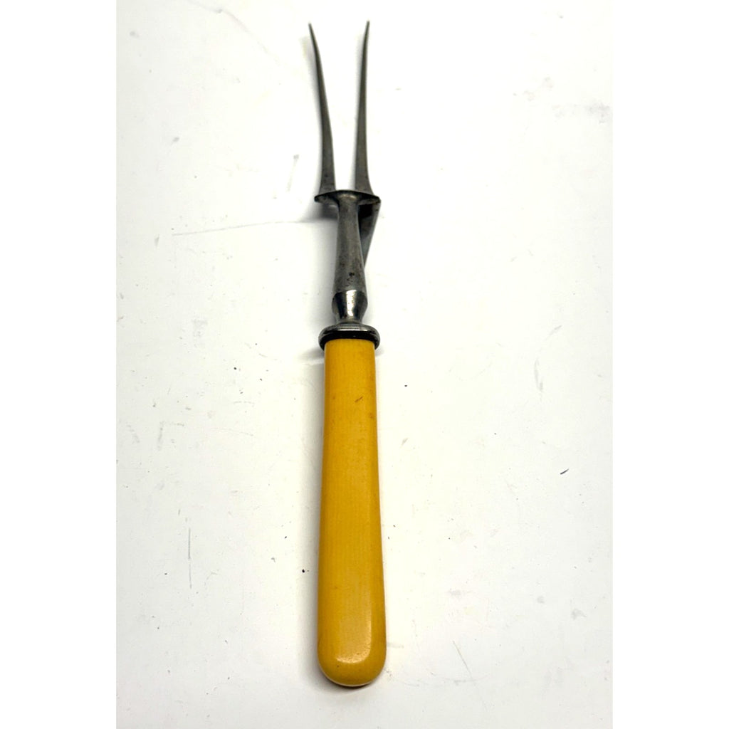 Vintage '20's Kickstand Serving Fork with Trim & Bakelite Handle 10"