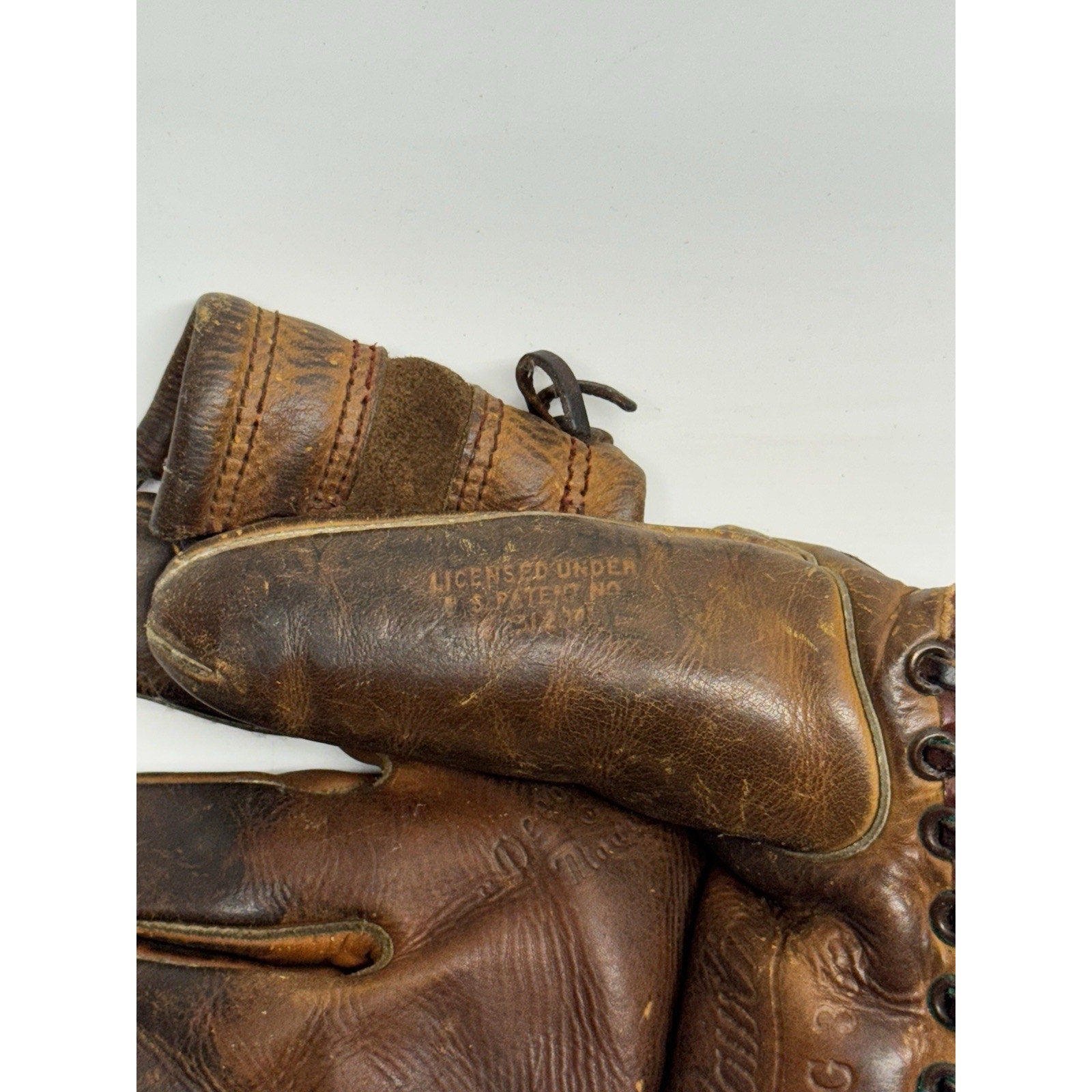 VINTAGE 1940's Rawlings G350 Kirby "Hig" Higbe Floating Heel Leather Glove LH