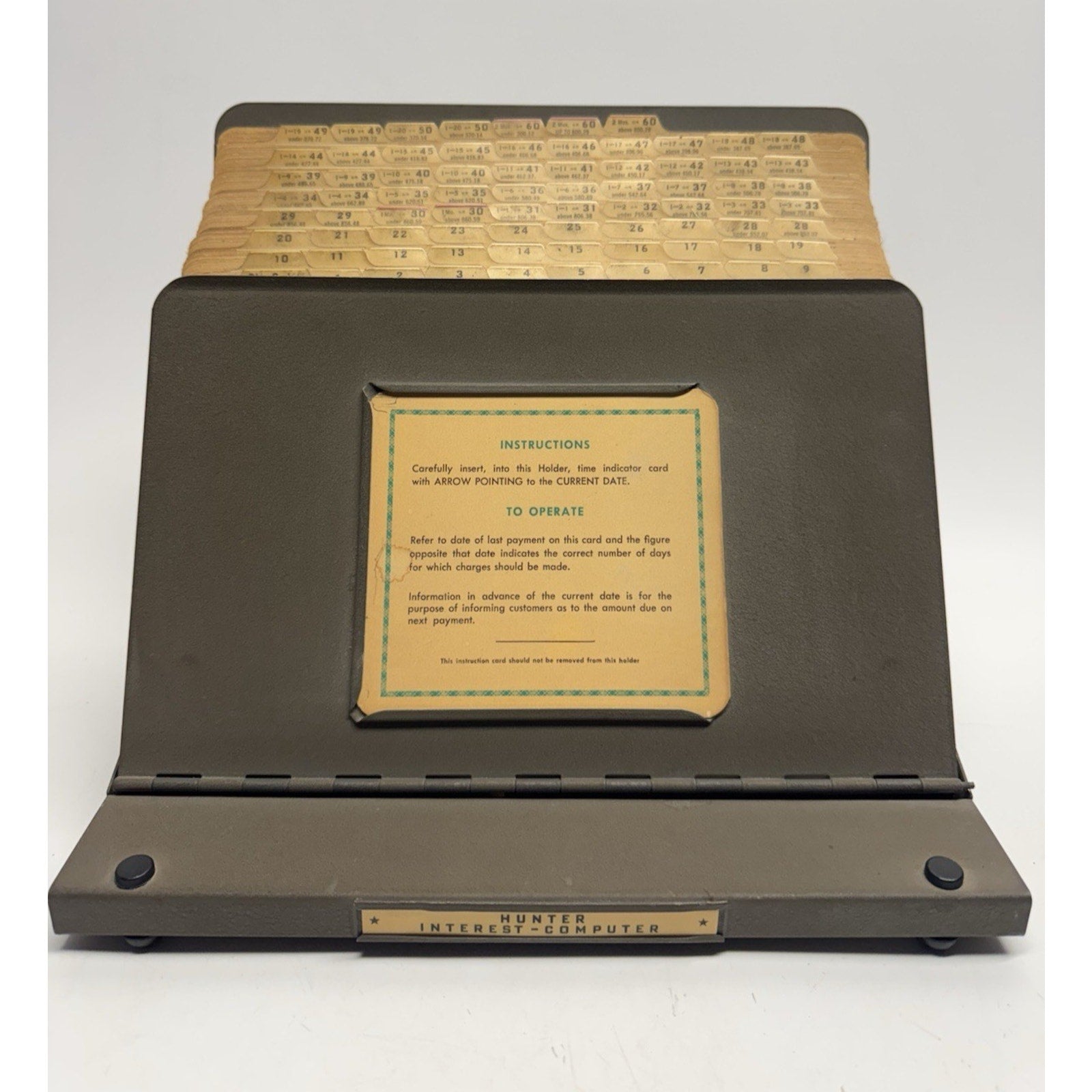 VINTAGE RARE 1966 Hunter Interest Computer to Calculate Interest or Charges
