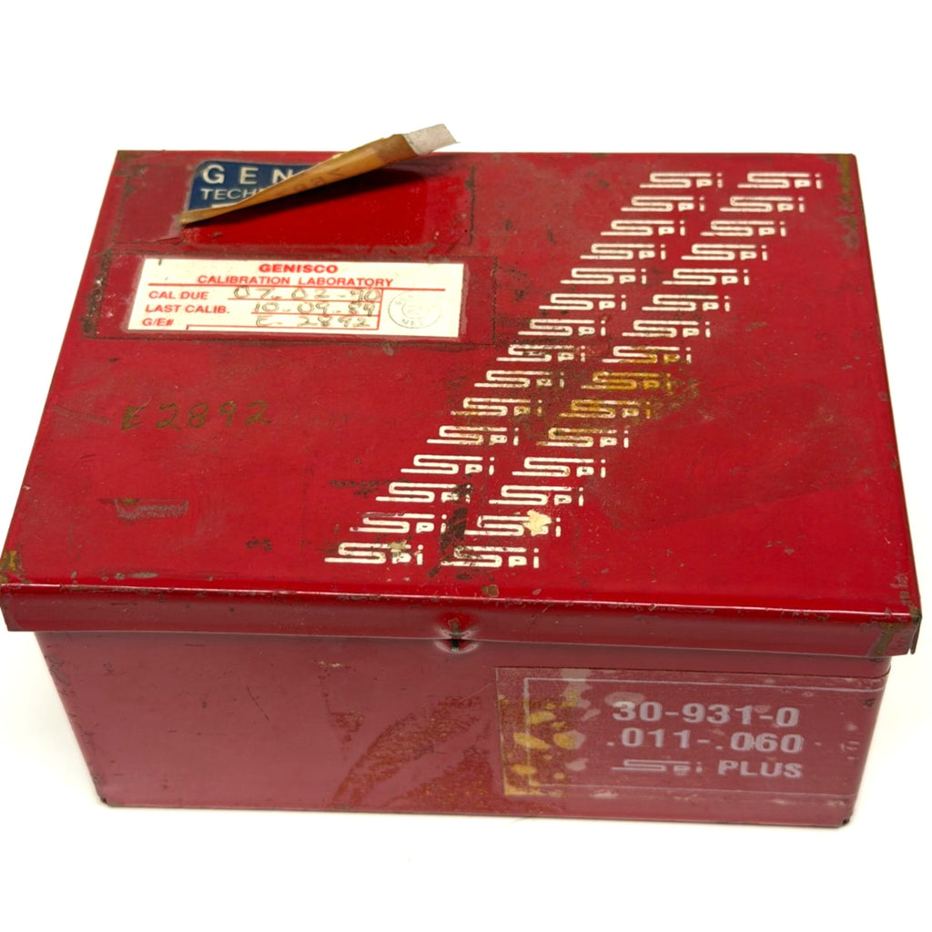 Vintage SPI 30-931-0 Red Metal Index Box Micro Drill Pins Incomplete