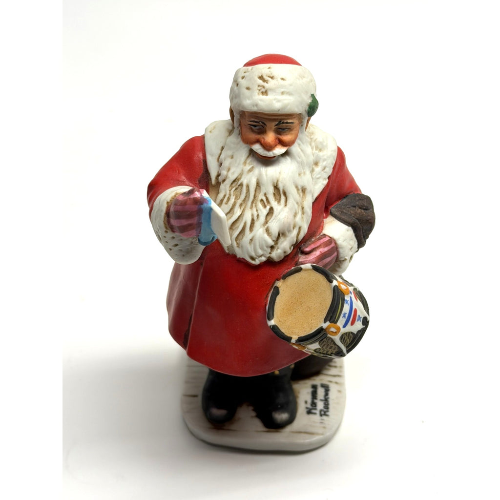 Vintage Norman Rockwell Santa Figurine A Drum For Tommy Dave Grossman 1976
