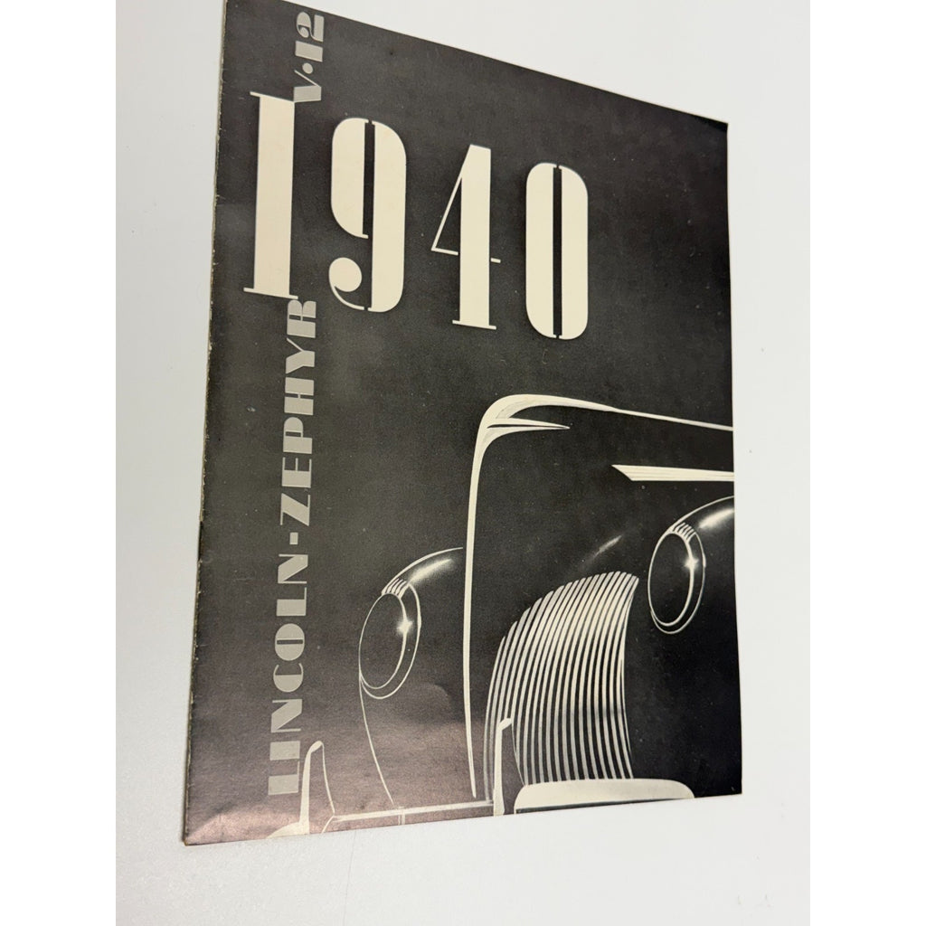 Vtg 1940 Lincoln Zephyr Original Dealer Showroom Brochure V12 Sedan Coupe