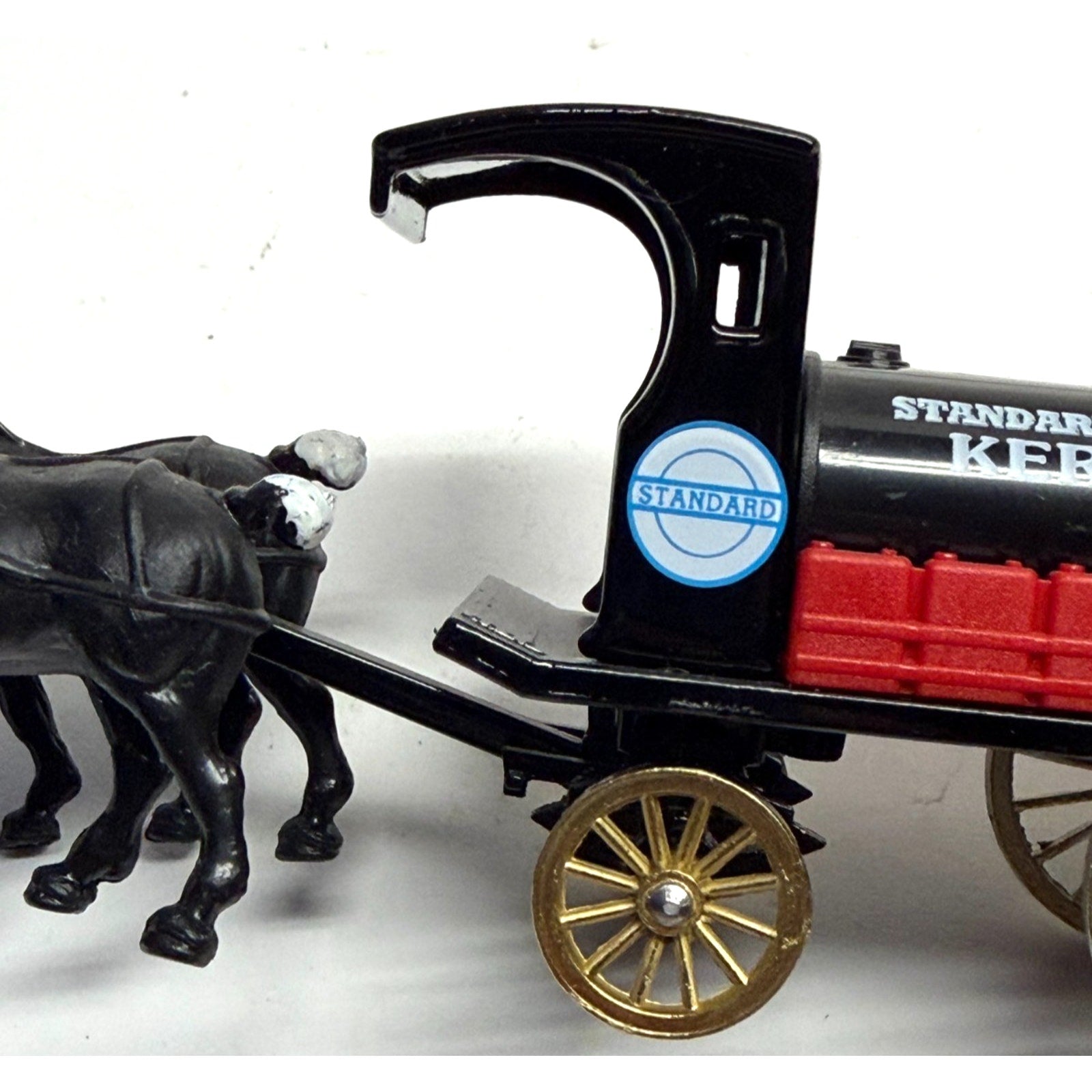 Vtg CHEVRON COMMEMORATIVE Model DIE-CAST Metal Horse Drawn Wagon Kerosene