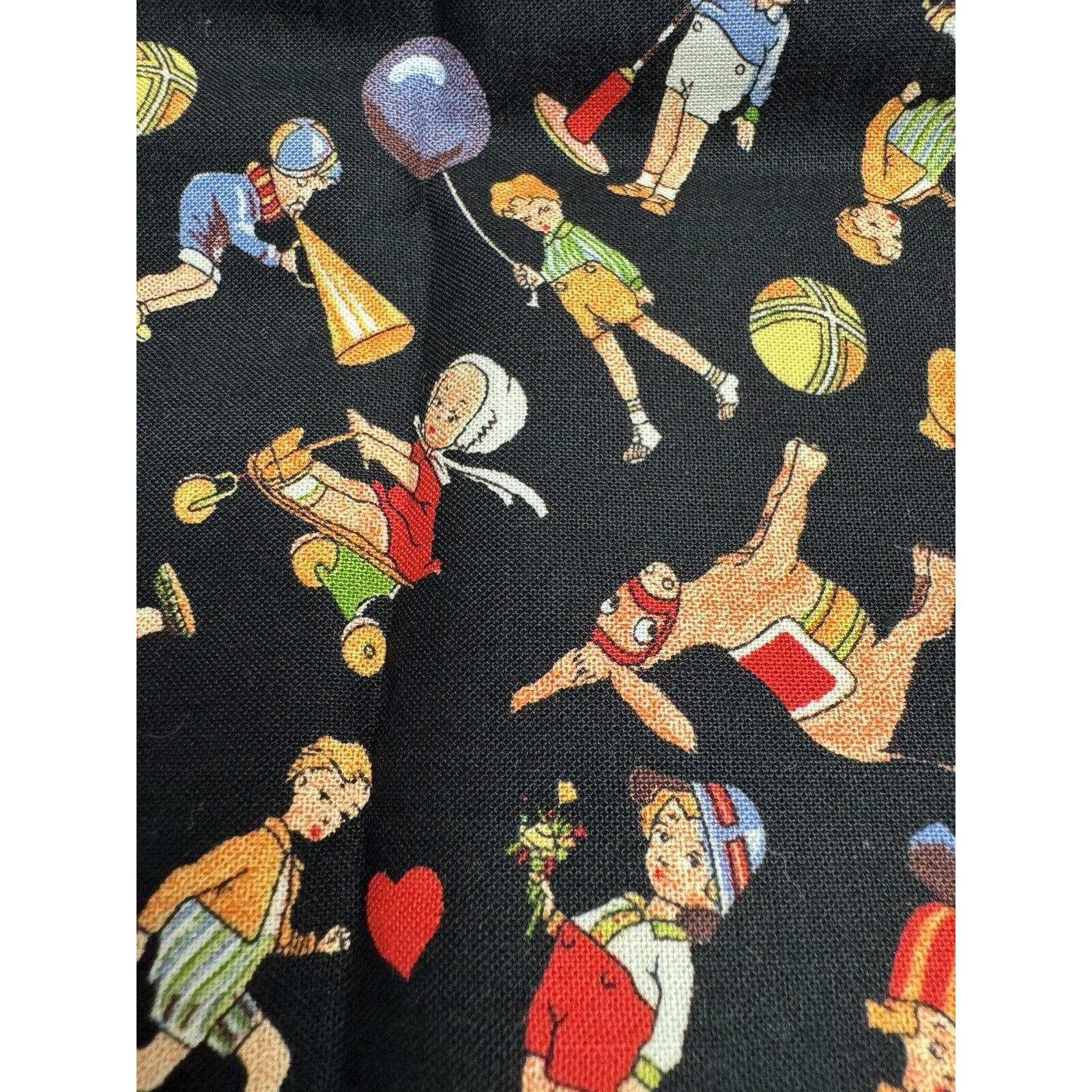 VINTAGE NEW Michael Miller C-221 Quilting Fabric 45"X18" Kids Donkies Baloons