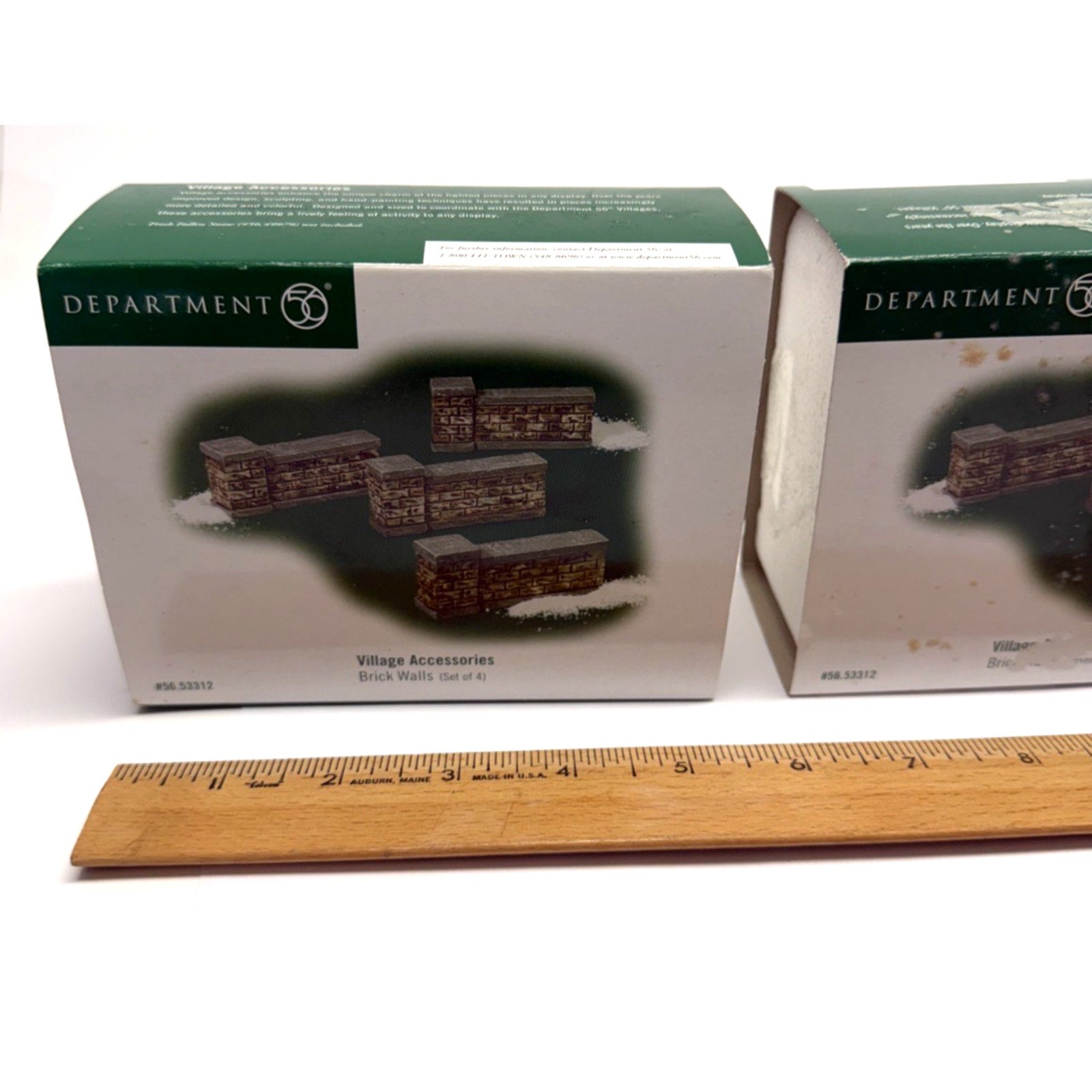 Vintage Lot of 2 New Dept 56 Village Accessories Brick Walls - 4Set #56.53312
