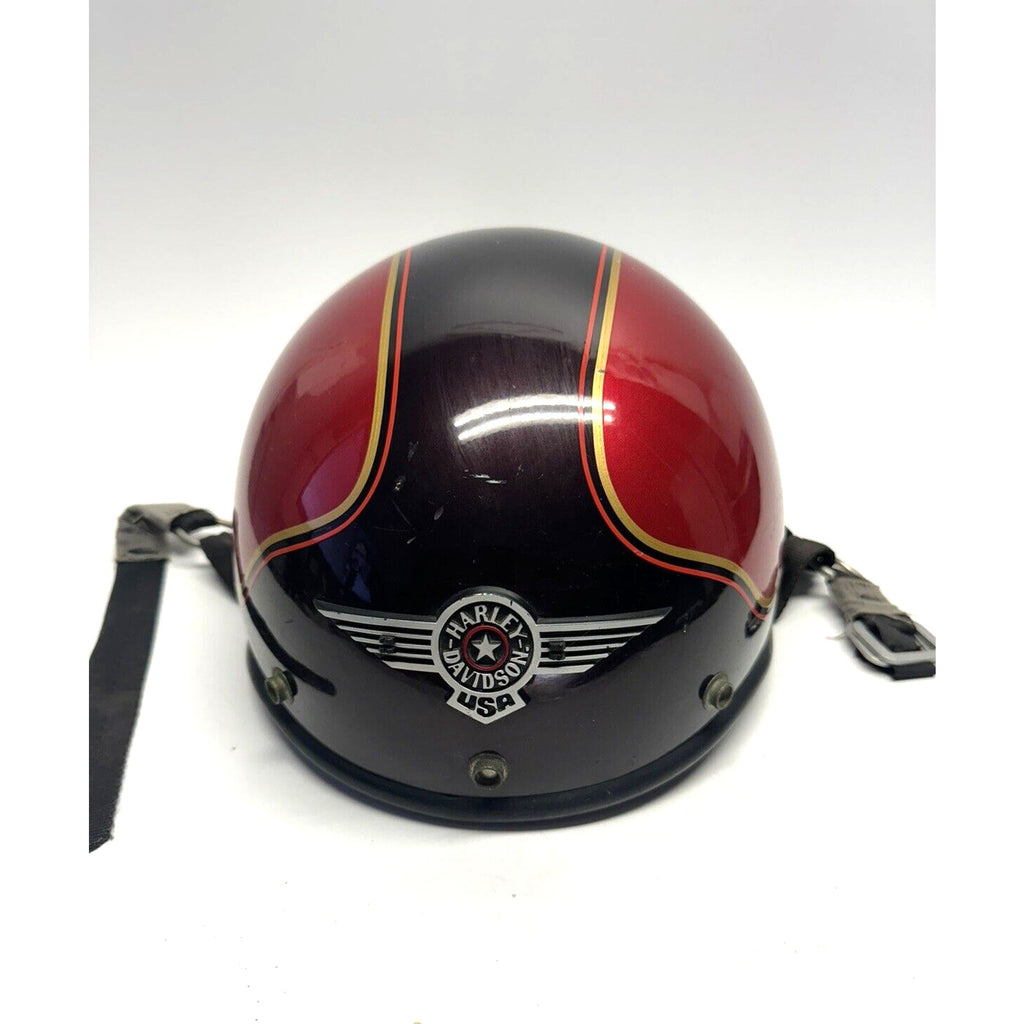VINTAGE RARE RED/BROWN Harley Davidson Bell Motorcycle Helmet
