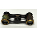 Antique Opera Glasses Brass Black Enamel Theater Binoculars Leather No Case