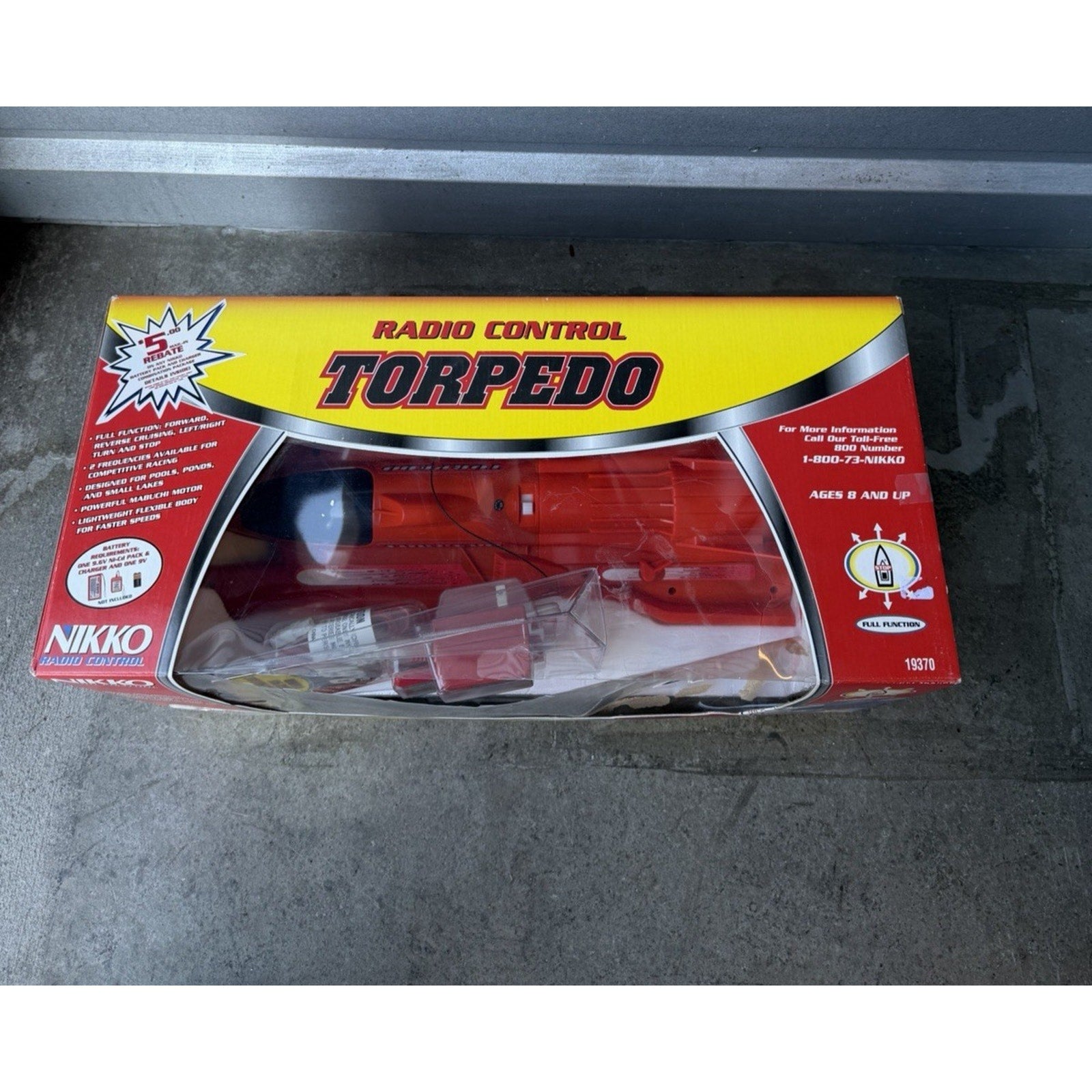 Vintage SEALED NEW Styrofoam NIKKO Torpedo Hydroplane RC Racing Boat 49MHz