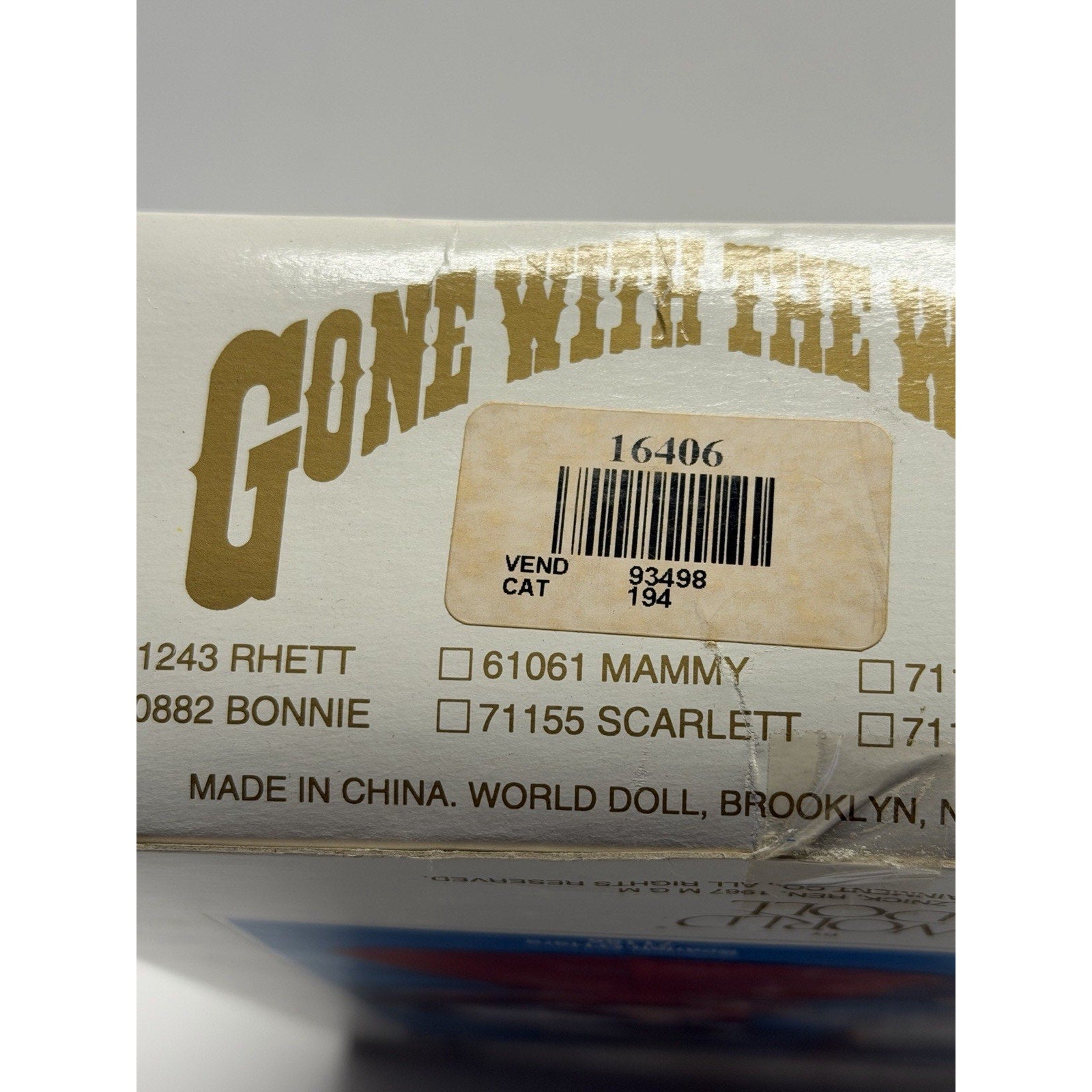 VINTAGE NEW 1989 GONE WITH THE WIND BONNIE BLUE COLLECTIBLE DOLL BY WORLD DOLL