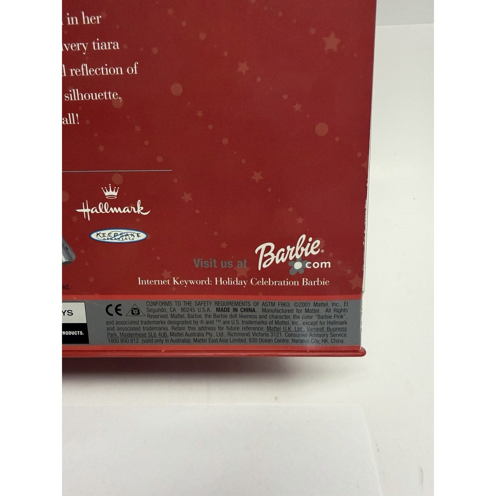 VINTAGE NEW Mattel Holiday Celebration 2001 Barbie Doll - 50304