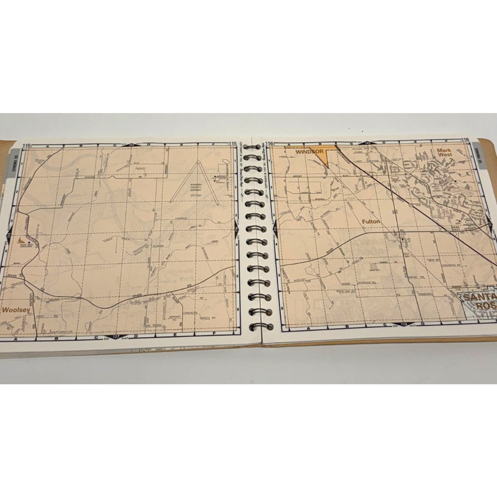 Vintage 1992 Thomas Bros Map Sonoma County Street Guide Directory Spiral Bound