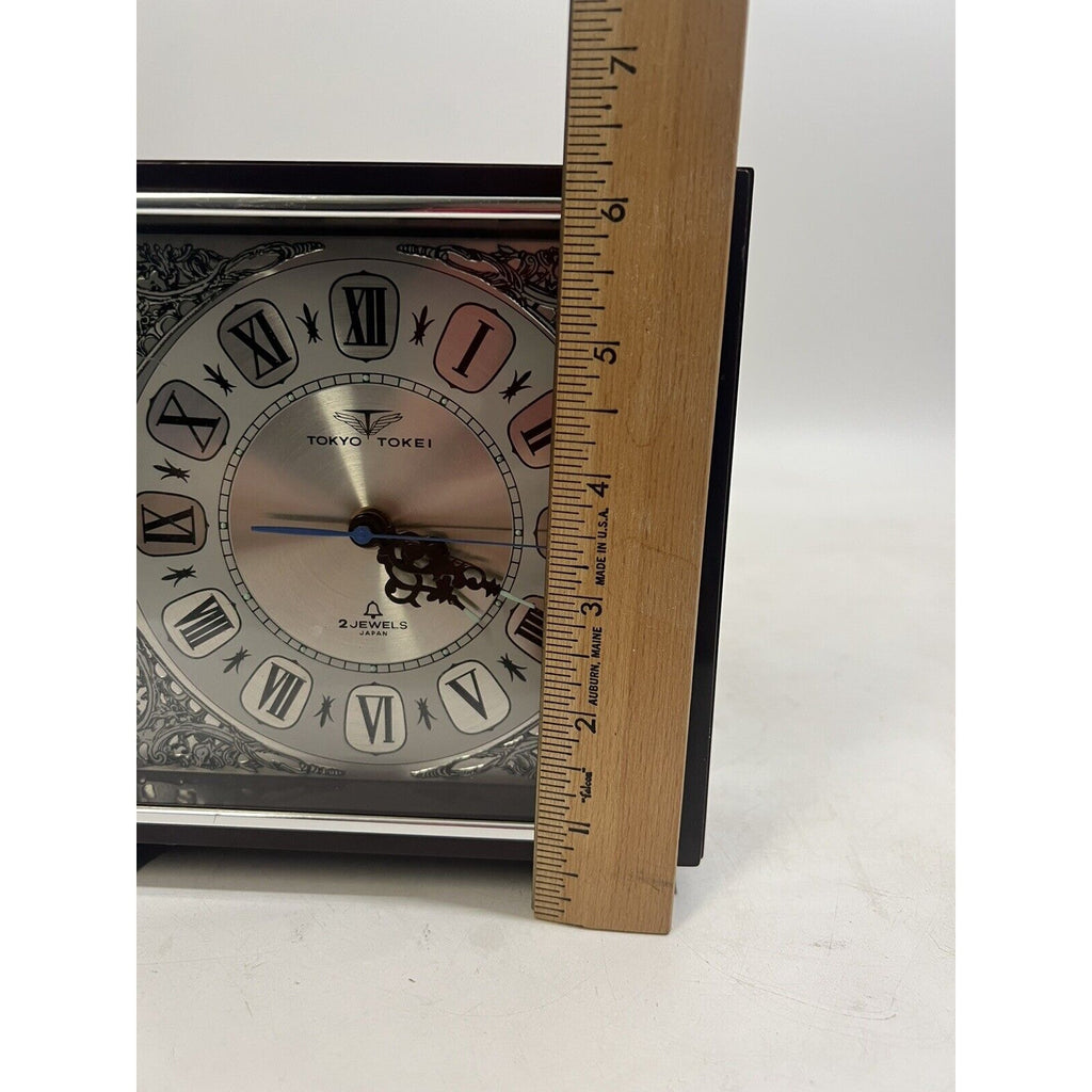 VINTAGE 60/70 Tokyo Takei 8 2 Jewels Mantel Clock Fully Working Made in Japan