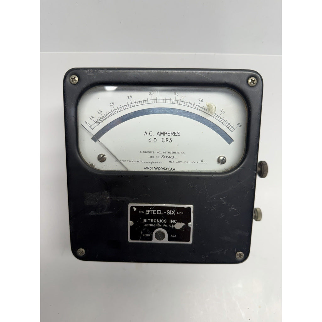 VINTAGE BITRONICS STEEL SIX 0-10 AMPS Dc. LAB METER