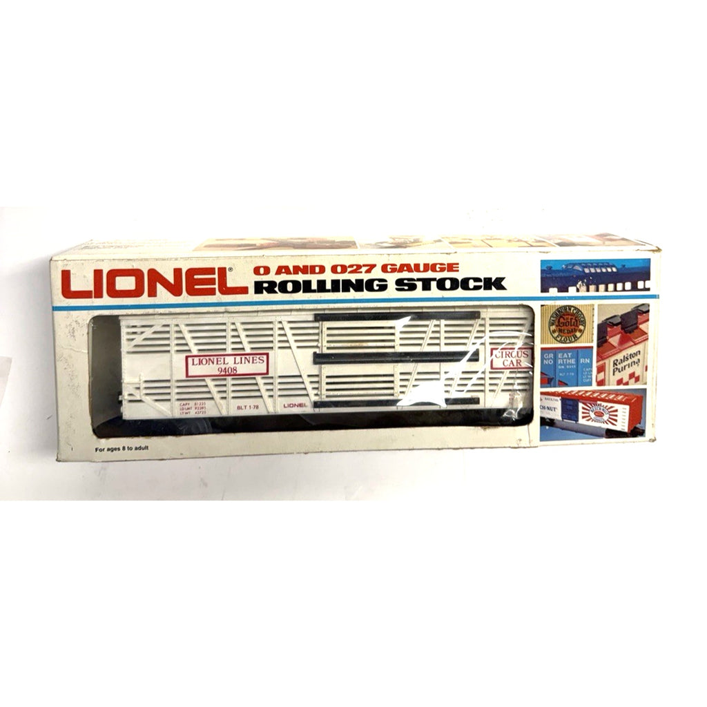 Vintage NOS Lionel 6-9408 O Gauge Circus Stock/Animal Car #9408