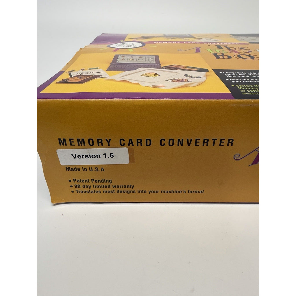 VINTAGE THE AMAZING BOX Designs Embroidery Conversion Box Memory Card Reader