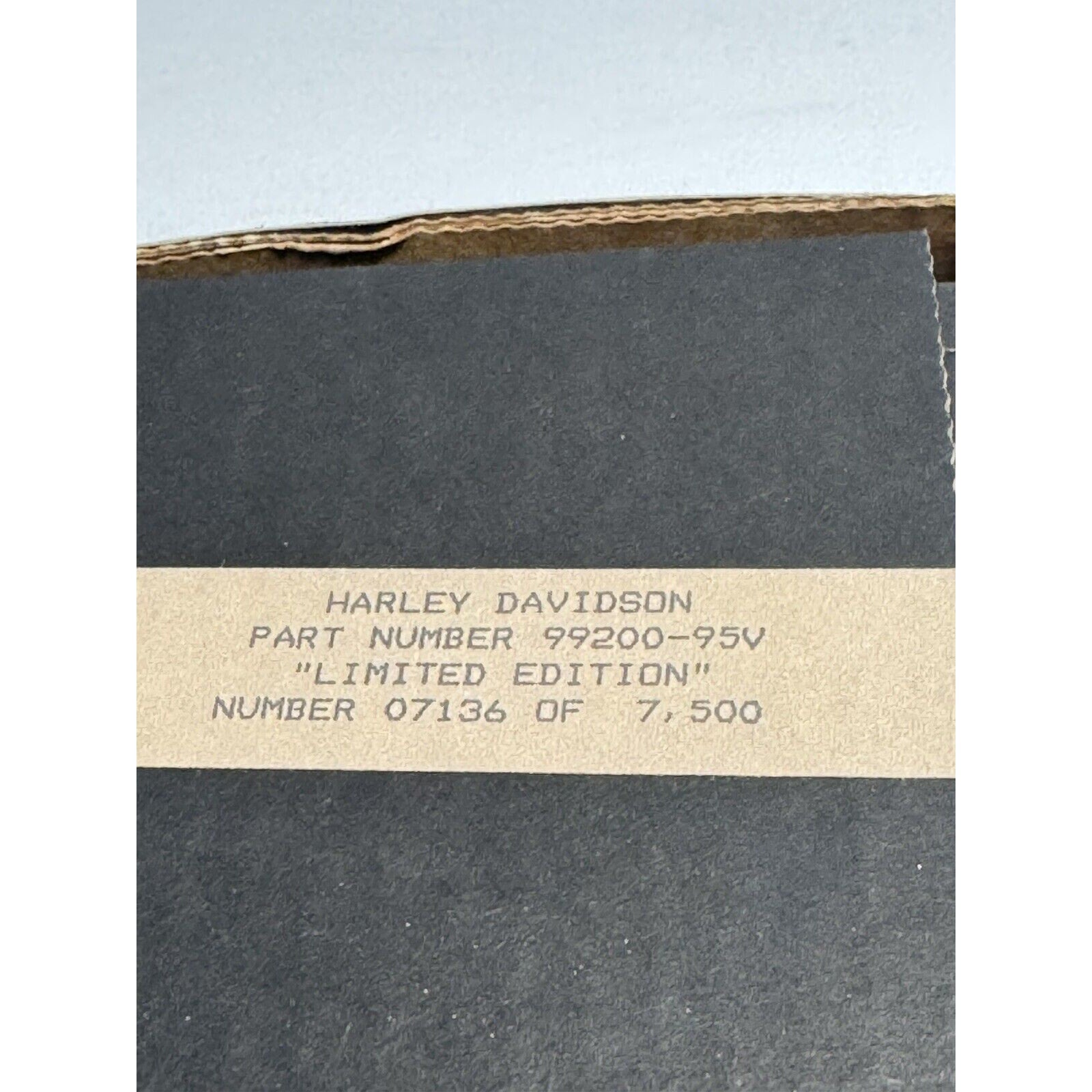 VINTAGE NEW Harley-Davidson 99200-95V "XLH SPORTSTER 1200 REPLICA" 7136 OF 7500