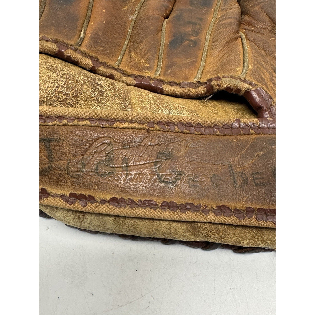 VINTAGE 1940's Rawlings G350 Kirby "Hig" Higbe Floating Heel Leather Glove LH