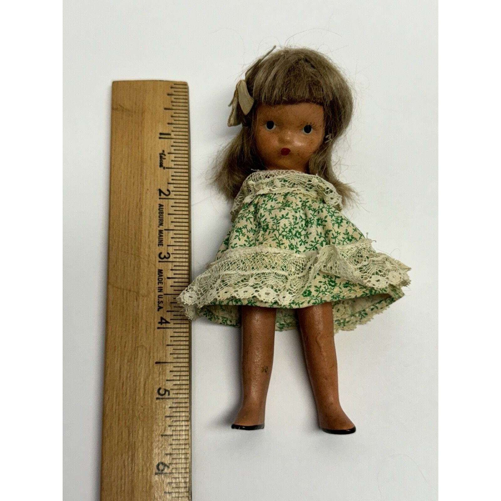 Vintage NANCY ANN STORYBOOK 5 1/2" Jointed Bisque Girl Doll No Arms