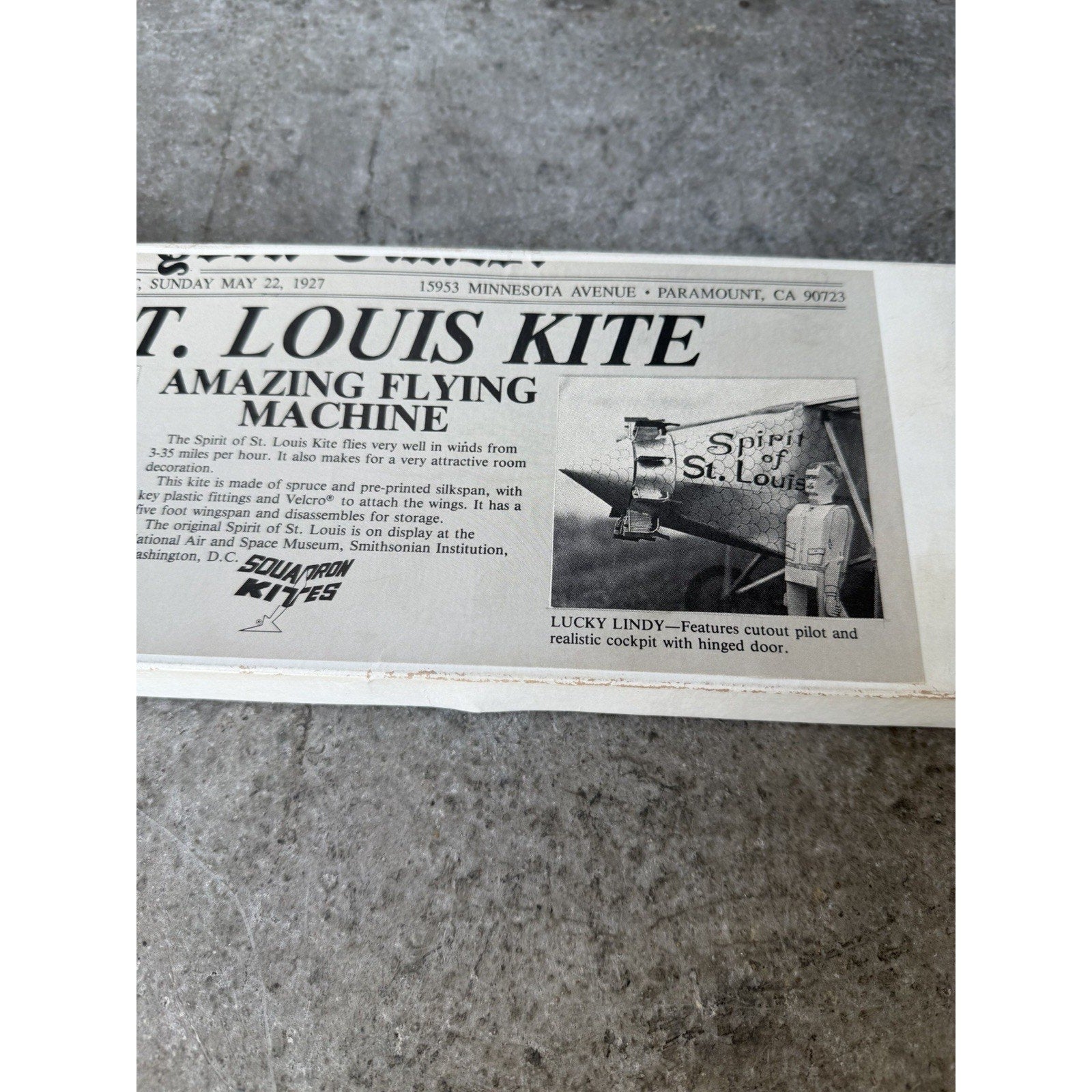 VINTAGE FACTORY SEALED 1970’s Spirit of St. Louis Kite Kit #203