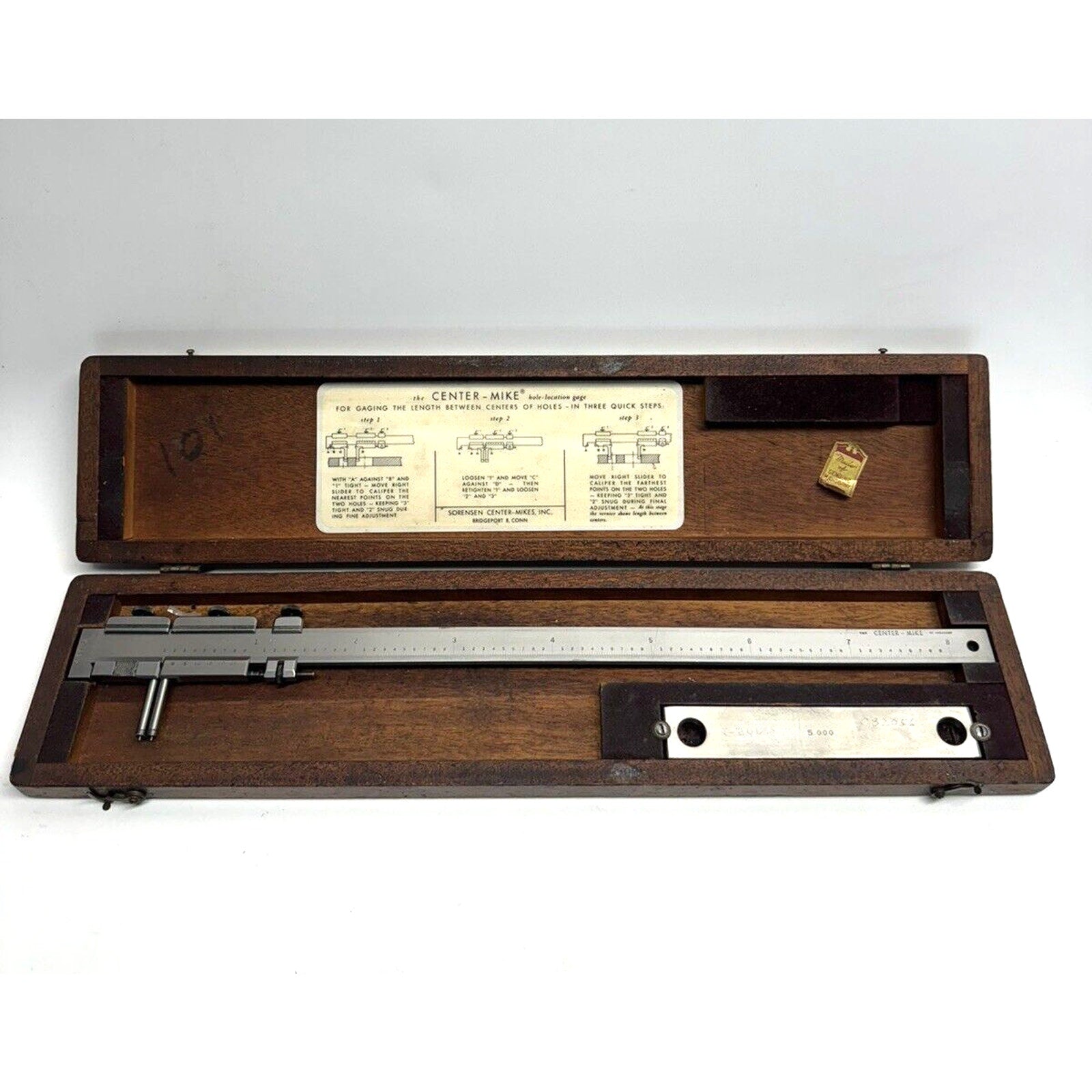 VINTAGE Sorensen Center-Mike Center Distance Gage Model A7 w/Case EXCELLENT COND