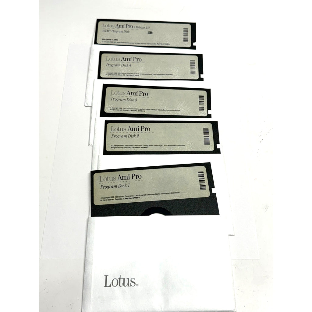Vintage Lotus Ami Pro 2.0 5.25 Floppy Disk Set 1991 - Preowned