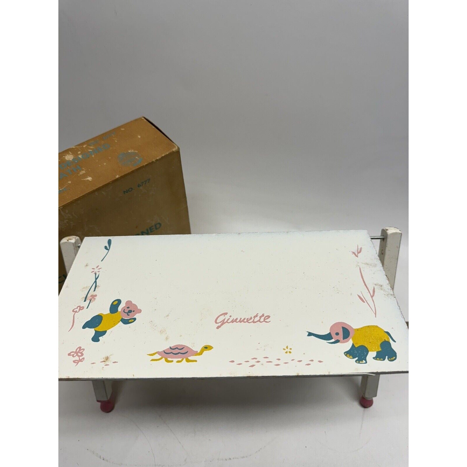 Vintage RARE 11" Ginnette Baby Doll Baby Bath Model 6777 w/Box