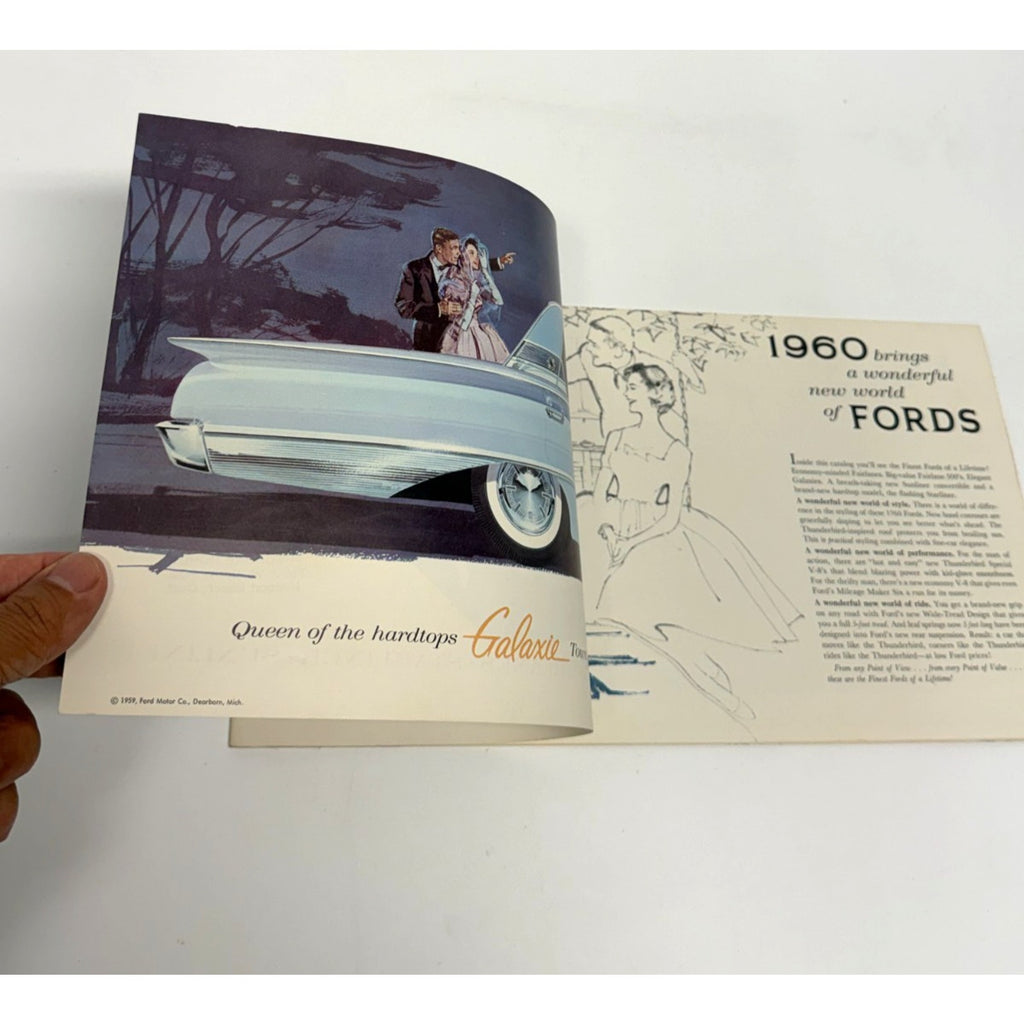 Vintage 1960 Ford Car Sales Brochure Galaxie Fairlane Starliner Sunliner