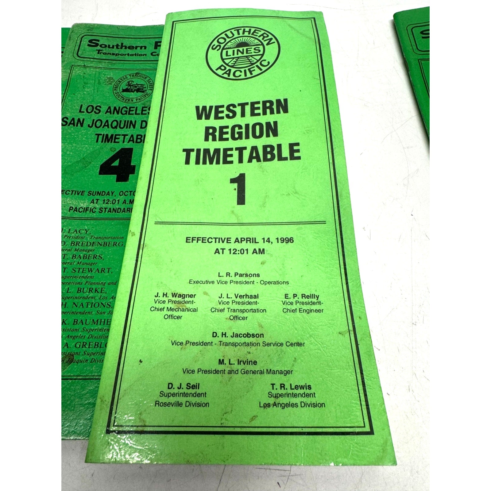 Vintage Lot of 5 1981 Timetable 12 Los Angeles Division Southern Pacific
