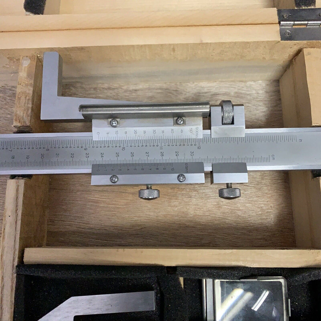Vintage 12" Height Vernier Caliper with Zero Adjustment Device with Storage Box