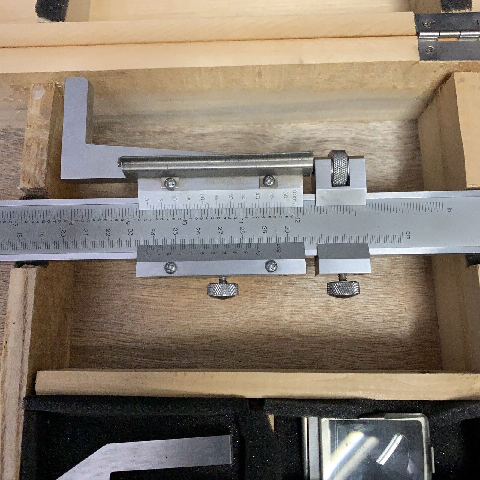Vintage 12" Height Vernier Caliper with Zero Adjustment Device with Storage Box