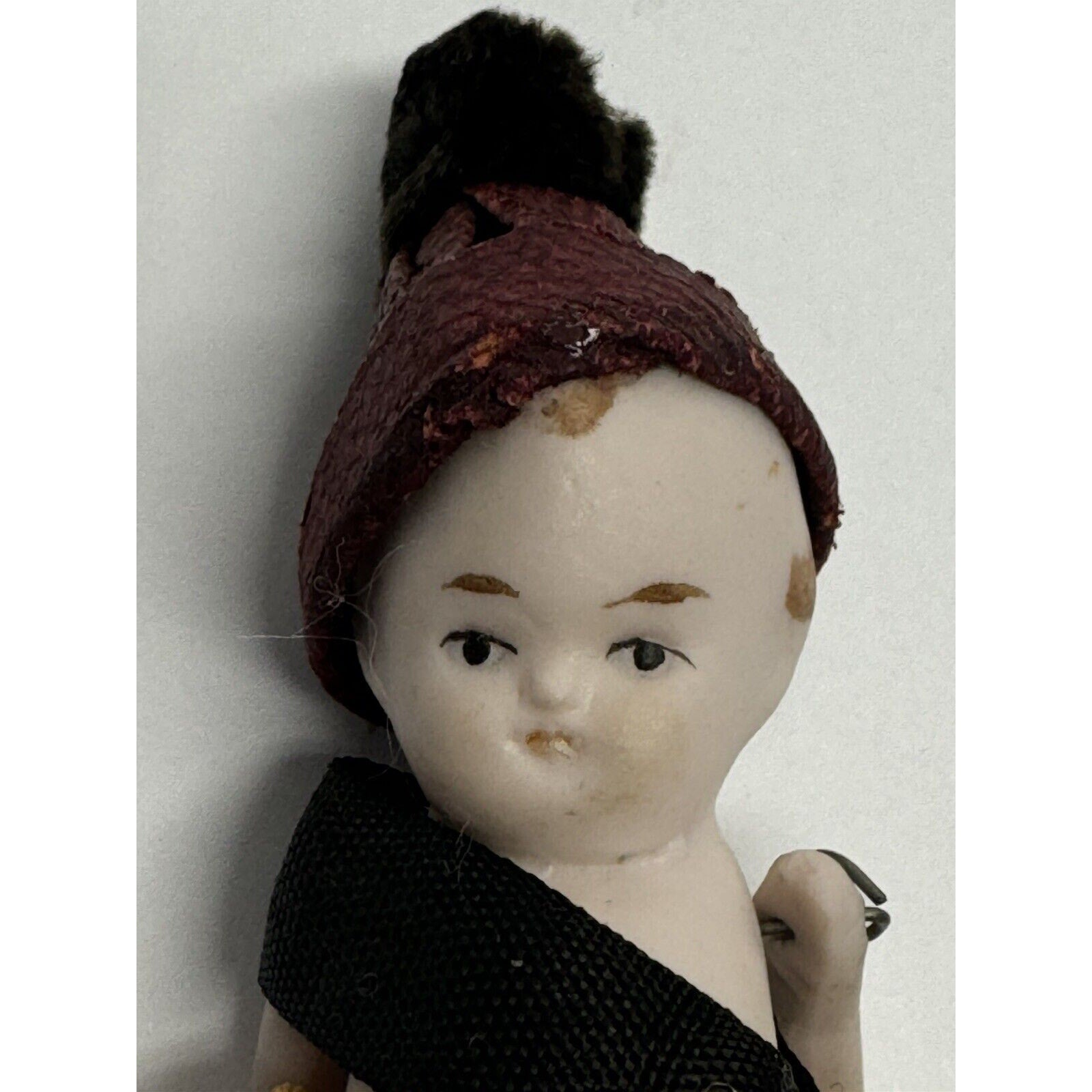 VINTAGE German Bisque Doll Boy Jointed Arms 3"