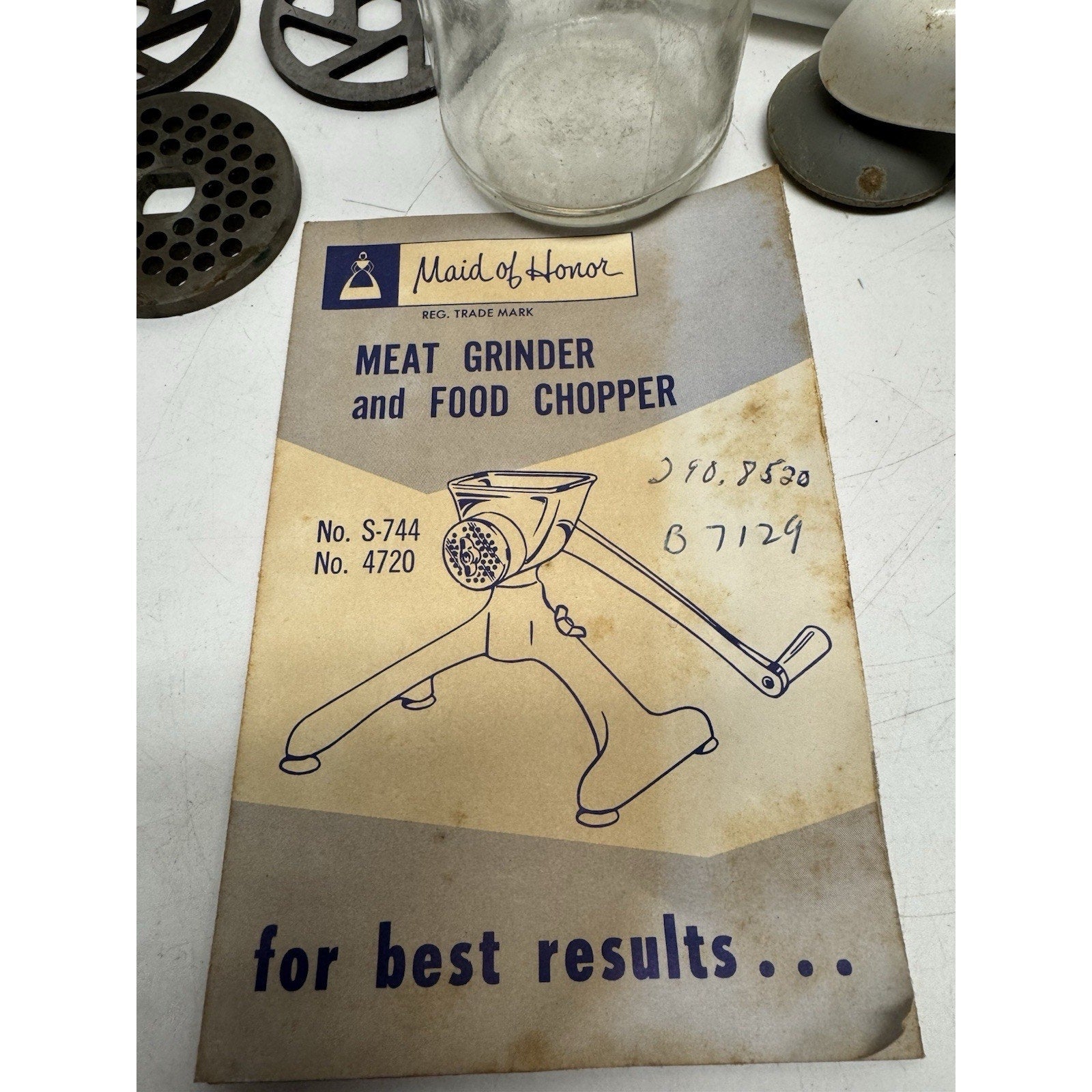 Vintage Sears, Roebuck Maid of Honor Meat Grinder & Food Chopper Original Box