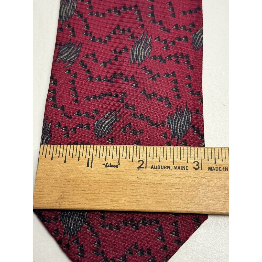 VINTAGE GIORGIO ARMANI NECKTIE 100% SILK Made ITALY Red/Gray