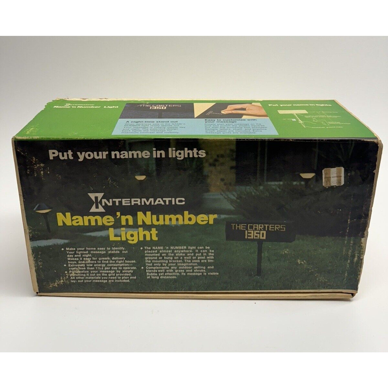VINTAGE NOS Intermatic Name'n Number Light For Residential House Address HN-12