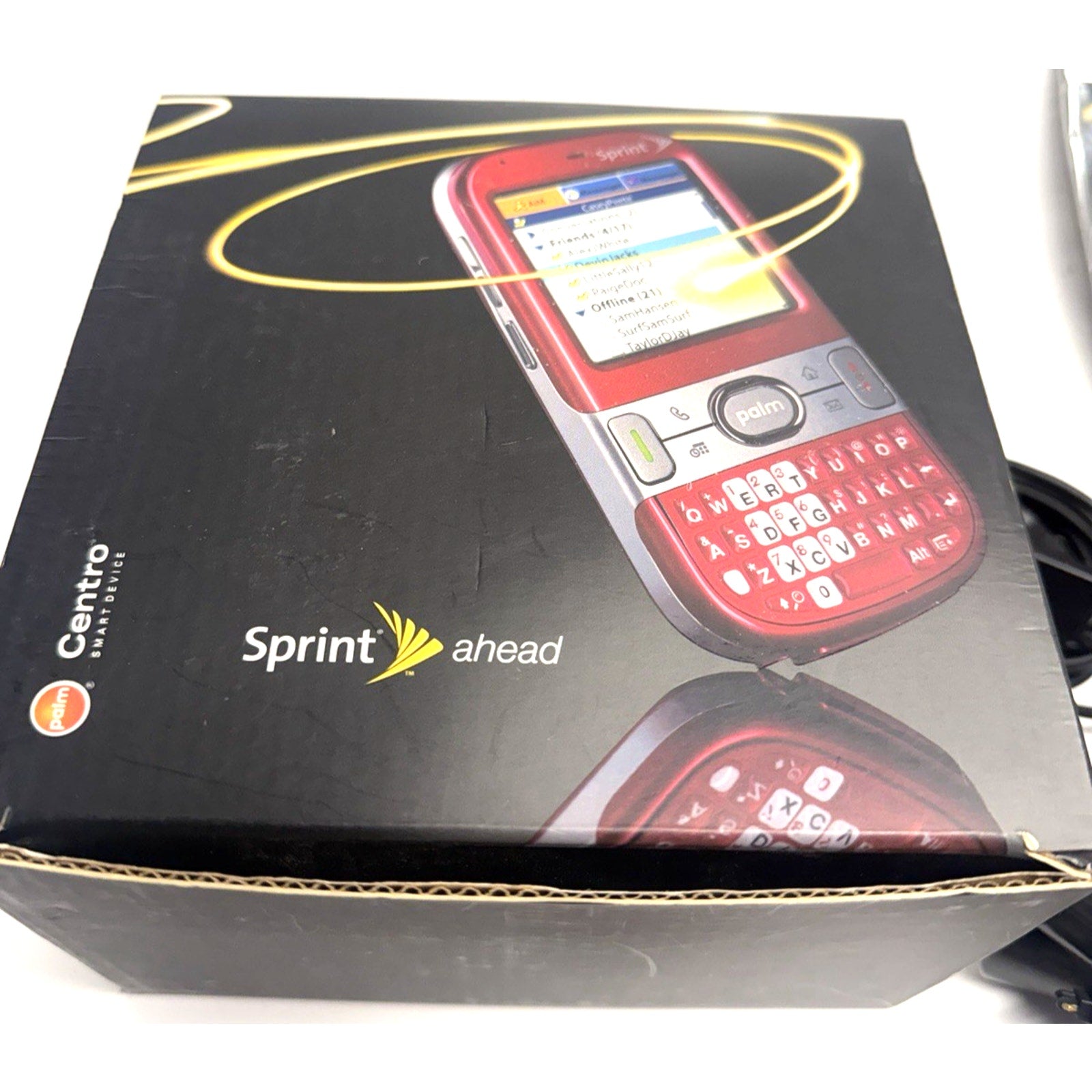 VINTAGE Palm Centro Red Sprint Cellular Phone PTR690HKR Hold Charge - WORKS!