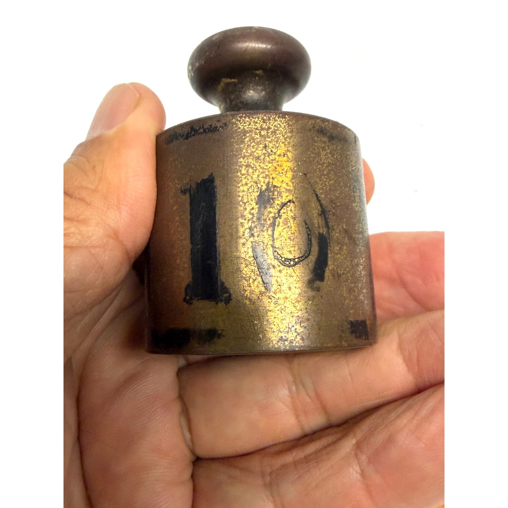 Vintage Antique Brass 1 Lb Scale Weight 1 Pound Balance Apothecary Knob