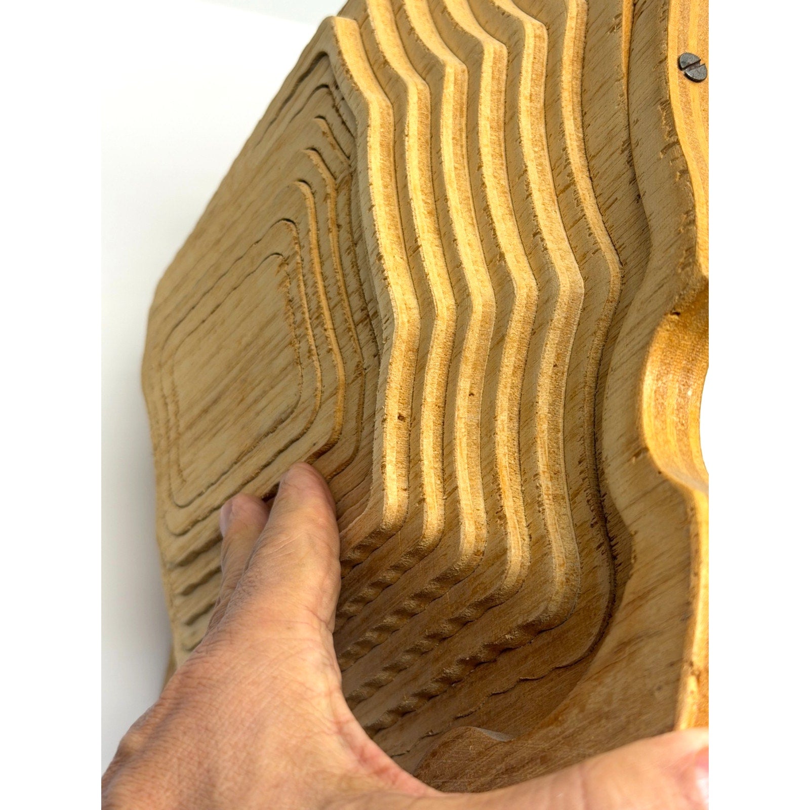 VINTAGE Collapsible Expandable Signed Wooden Art Piece Cartagena Colombia