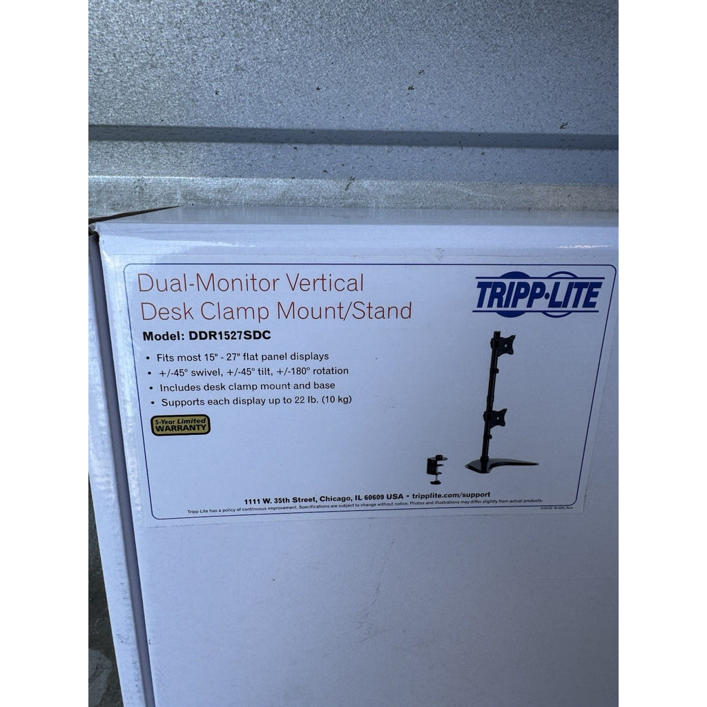 SEALED Eaton Electrical - DDR1527SDC Tripp Lite Dual Vertical Desk Mount Monitor