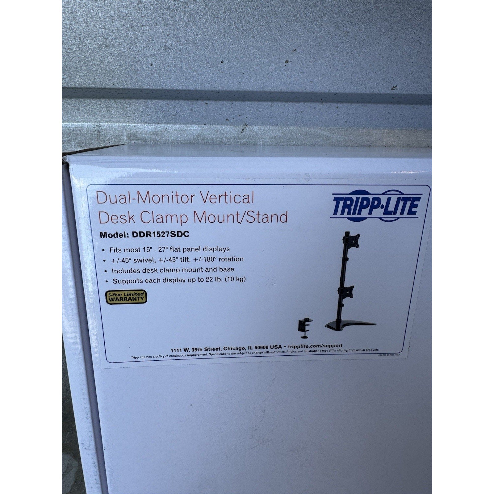 SEALED Eaton Electrical - DDR1527SDC Tripp Lite Dual Vertical Desk Mount Monitor