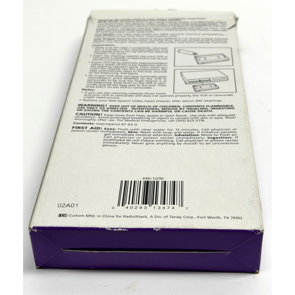 Vintage Radio Shack VHS Video Non-Abrasive Wet Head Cleaner Cassette Tape