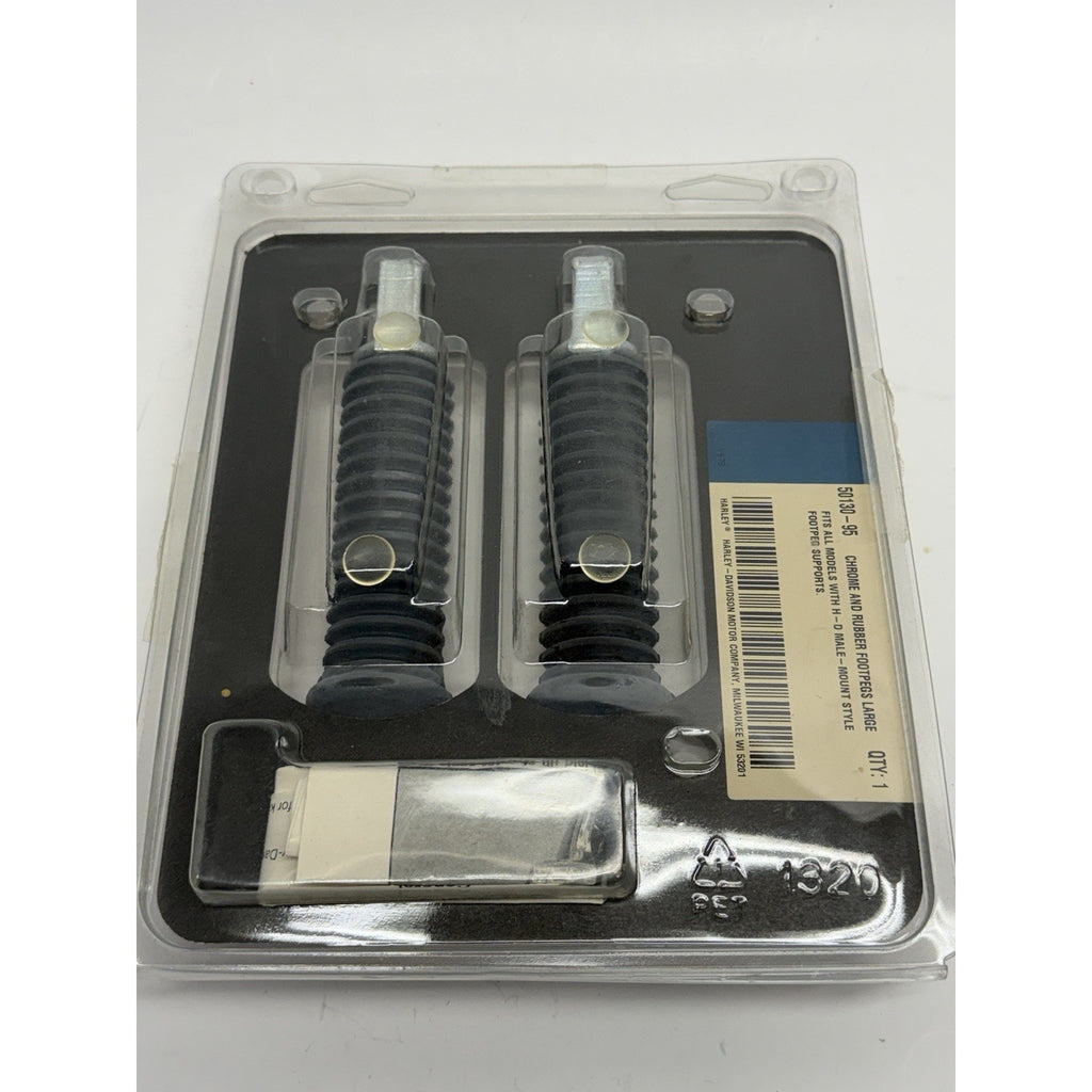 Vintage New Harley Davidson HOG Chrome and Rubber Foot Pegs 50130-95 2002 H-D