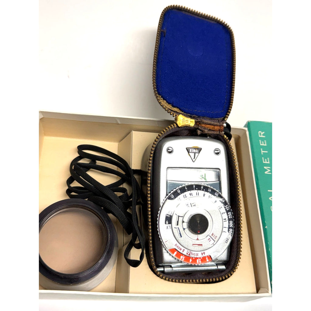 Vintage Tower Universal Exposure Meter 8879 w/ Case Box Manual Japan Kodaguide