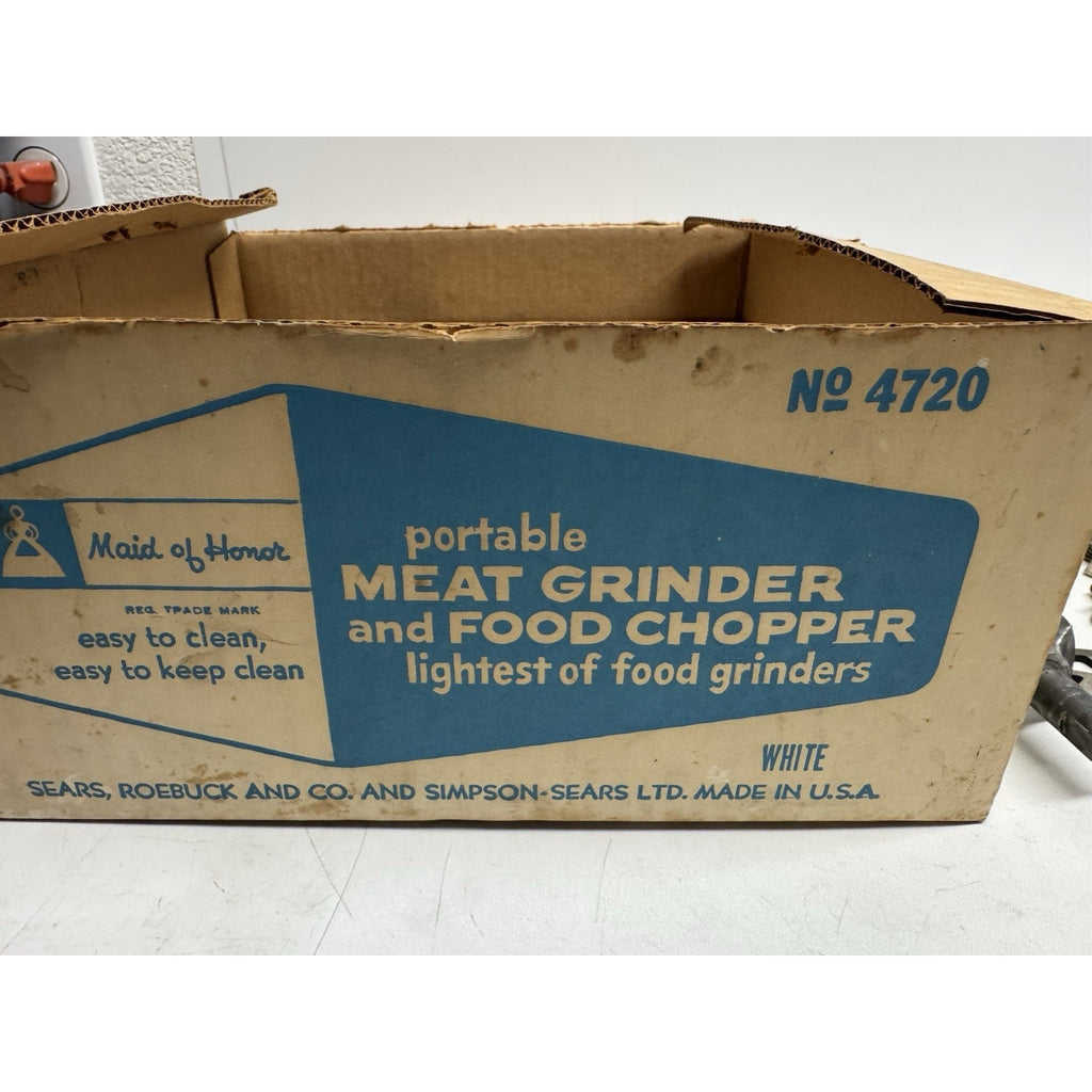 Vintage Sears, Roebuck Maid of Honor Meat Grinder & Food Chopper Original Box