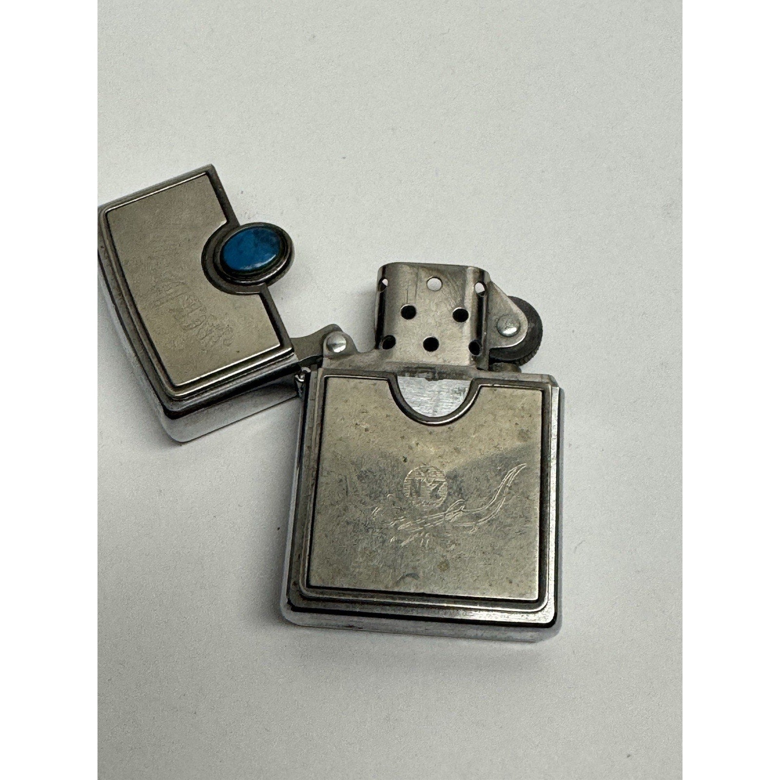 VINTAGE 2004 Zippo Engraved Whisky Jack Daniels Old No. 5 - Turquoise Stone USA