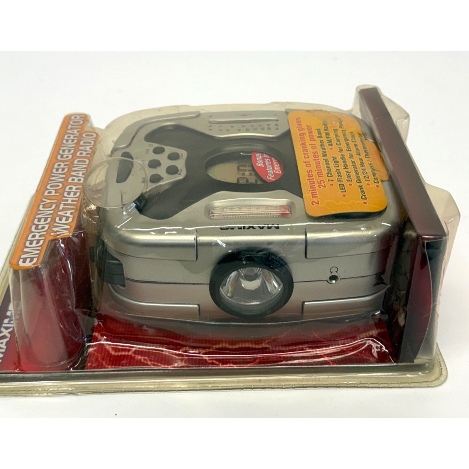 Vtg Maximo Concepts Emergency Crank Weather Band Radio W/LED Flashlight