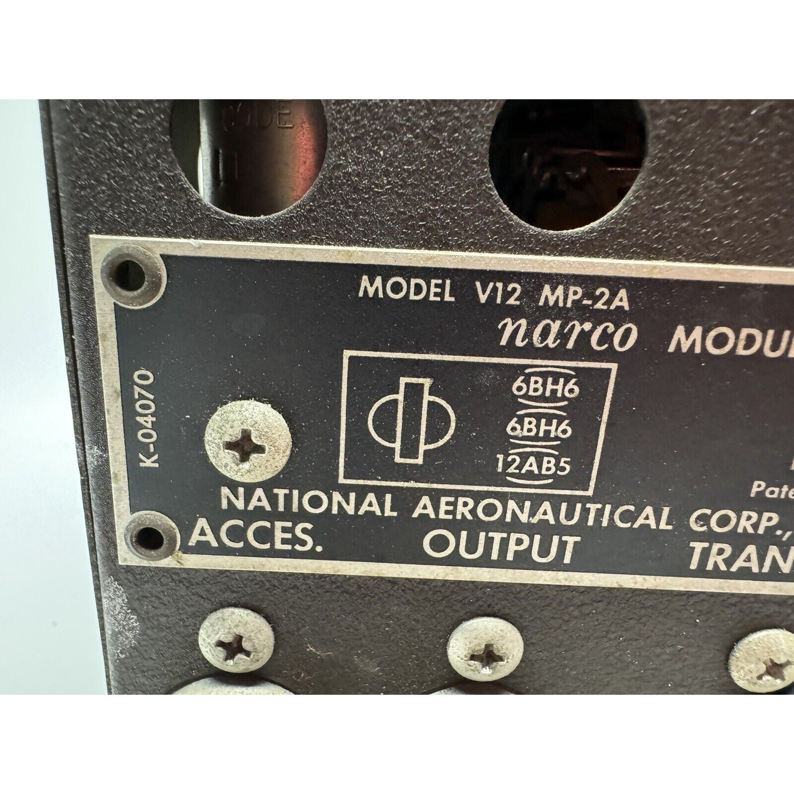 Vintage Avionics NARCO MODULATOR POWER UNIT V12 MP-2 12v VIBRATOR -- UNTESTED