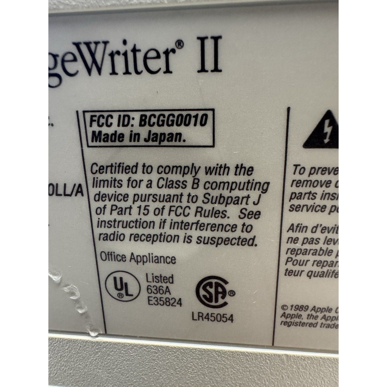Vintage Apple Imagewriter II Printer G0010 Power On "Print Paper not Installed"